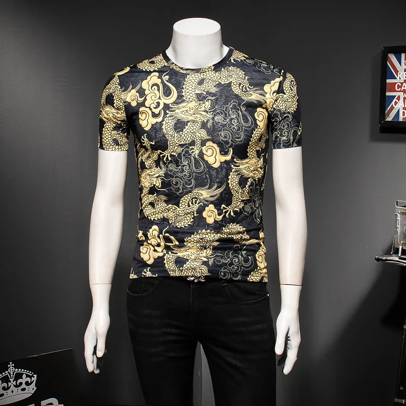 MIXCUBIC 2018 new fashion summer Chinese style Golden dragon printed t-shirt men casual slim cool printed t shirts size M-5XL
MIXCUBIC 2018 new fashion summer Chinese style Golden dragon printed t-shirt men casual slim cool printed t shirts size M-5XL