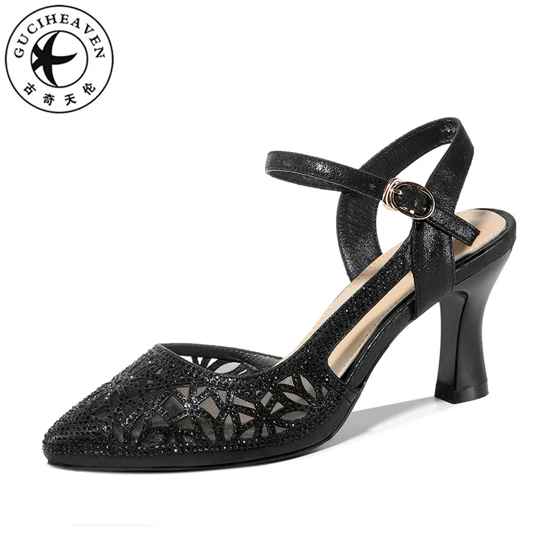 Guciheaven2019 Mesh Sandals Women Pointed Toe Sexy Hollow Shoes Matrue High Thick Heels 8cm Crystal Buckle T-Strap Black Golden
Guciheaven2019 Mesh Sandals Women Pointed Toe Sexy Hollow Shoes Matrue High Thick Heels 8cm Crystal Buckle T-Strap Black Golden