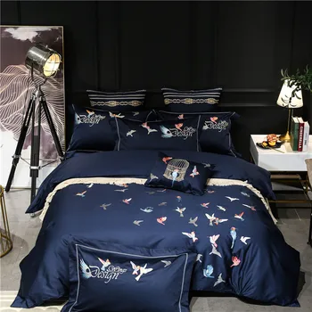 2018 Home Textile Embroidery birds Duvet Cover Flat Sheet pillowcase 4pcs Egyptian cotton Bed Linens Bedding Set Bed Cover Set
2018 Home Textile Embroidery birds Duvet Cover Flat Sheet pillowcase 4pcs Egyptian cotton Bed Linens Bedding Set Bed Cover Set