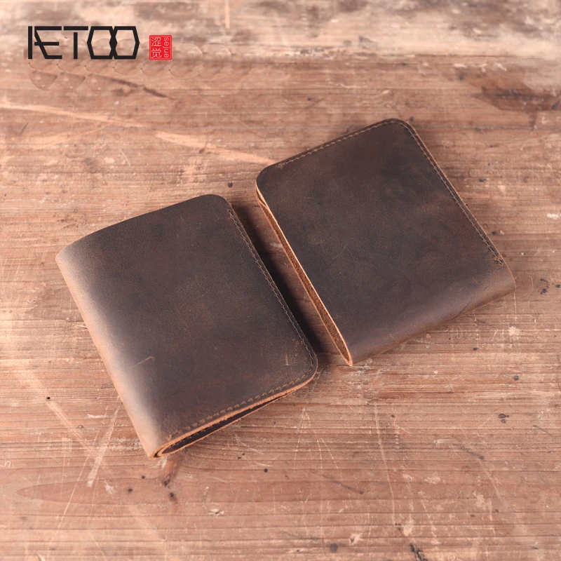 AETOO original Handmade leather wallet male short section cowhide vintage leather wallet crazy horse skin simple gift
AETOO original Handmade leather wallet male short section cowhide vintage leather wallet crazy horse skin simple gift