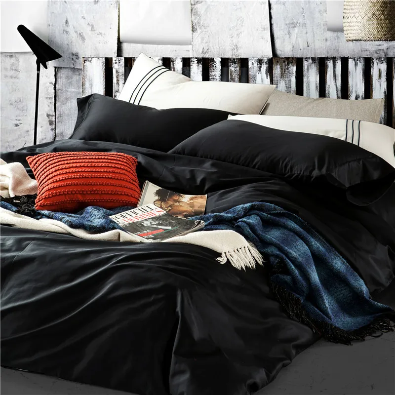 4pcs 100% Cotton 60S sateen fabric long staple egyptian cotton bedding set Black duvet cover bedsheets solid color bed linen
4pcs 100% Cotton 60S sateen fabric long staple egyptian cotton bedding set Black duvet cover bedsheets solid color bed linen