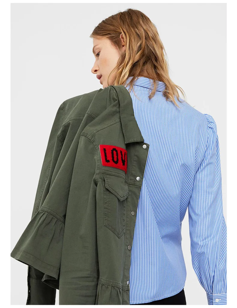 2017 Autumn Women Army Green Casual Single-breasted Jacket Ladies Lapel Long Sleeve Ruffles Beading Coat Outwear
2017 Autumn Women Army Green Casual Single-breasted Jacket Ladies Lapel Long Sleeve Ruffles Beading Coat Outwear