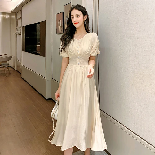 2019 Summer V Neck Loose Dresses Fashion Casual Brief Summer Dress Single Breasted Puff Sleeve A-line Vintage Vestido
2019 Summer V Neck Loose Dresses Fashion Casual Brief Summer Dress Single Breasted Puff Sleeve A-line Vintage Vestido