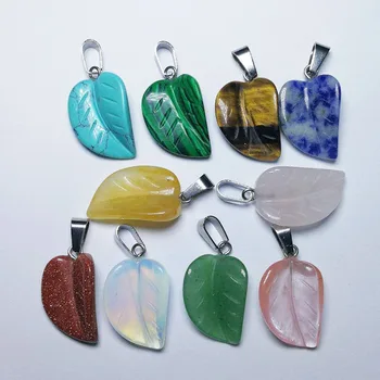 Wholesale 25pc Carved Leaf Shape Mixed Color Women DIY Natural Stone Rose Quartz Crystal Pendant Necklaces For Jewelry Making
Wholesale 25pc Carved Leaf Shape Mixed Color Women DIY Natural Stone Rose Quartz Crystal Pendant Necklaces For Jewelry Making