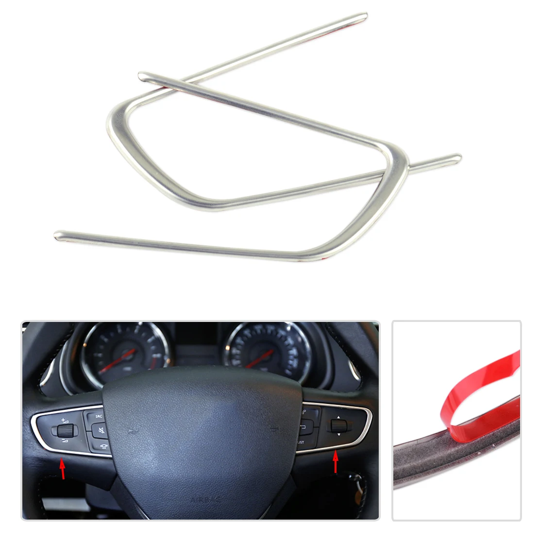 DWCX New 2Pcs Car Styling Decoration ABS Plastic Steering Wheel Cover Molding Trim Strip Fit For Peugeot 508 2014 2015 2016
DWCX New 2Pcs Car Styling Decoration ABS Plastic Steering Wheel Cover Molding Trim Strip Fit For Peugeot 508 2014 2015 2016