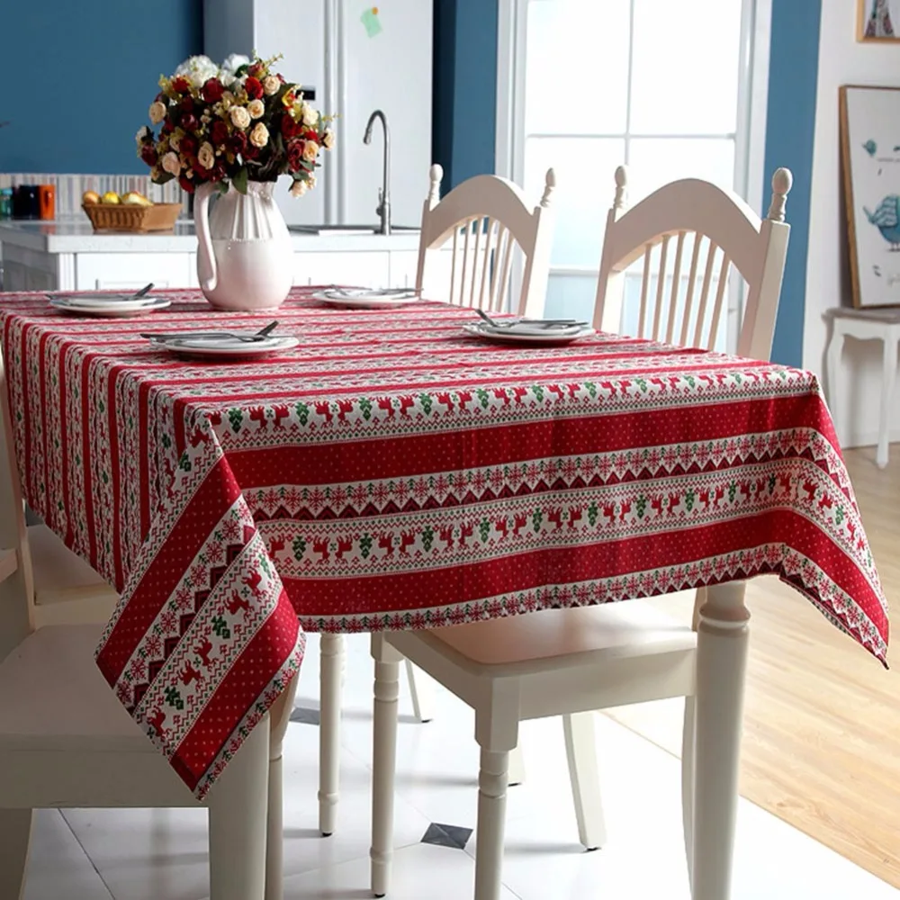 Christmas Tablecloth Polyester Cotton Table cover Reindeer Elk Snowflakes Table Cloth Banquet Washable Tablecloths for New Year
Christmas Tablecloth Polyester Cotton Table cover Reindeer Elk Snowflakes Table Cloth Banquet Washable Tablecloths for New Year