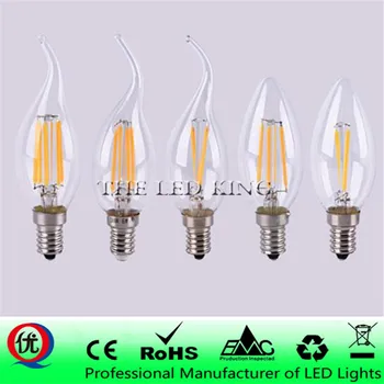 

2w 4w 6w 8w 12w E27 E14 Clear LED Bulb A60 G45 C35 B10 220v AC Frosted edison LED Filament flame candles Lamp light 230v AC