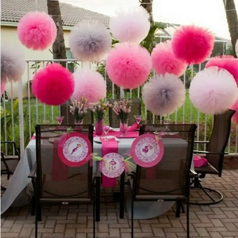 8 inch 20cm Wedding decoration gauze ball European bouquet photo background marriage room birthday new year party decoration (2)