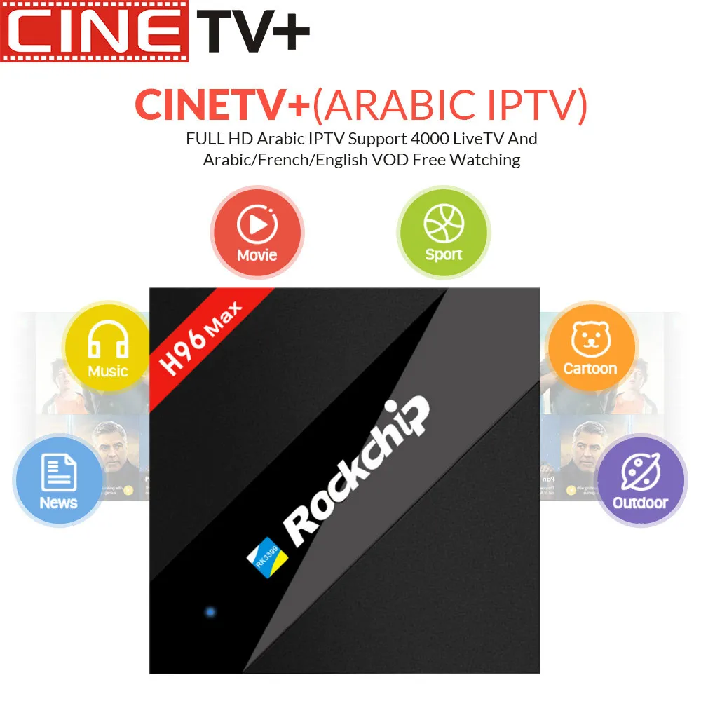 

1 Year Europe IPTV H96 Max Android IPTV Box 4G 32G RK3399 Mali-T860 GPU Android 6.0 Set Top Box French uk Arabic Canada Turkey