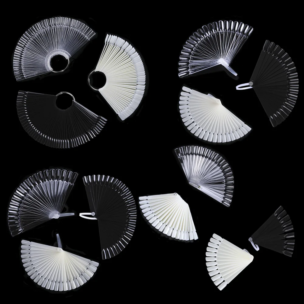 Natural/Clear/Black False Nail Tips Display Board Fan Shaped Acrylic UV Polish Color Card Manicure Nail Art Practice Tools BE386
Natural/Clear/Black False Nail Tips Display Board Fan Shaped Acrylic UV Polish Color Card Manicure Nail Art Practice Tools BE386