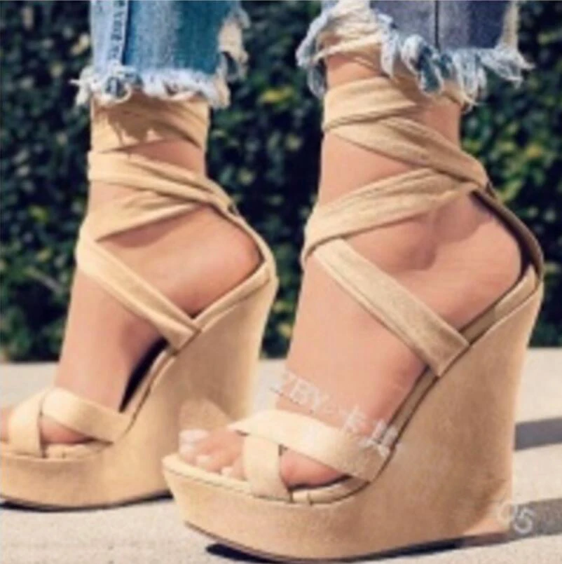 Woman Chaussure Wedge High Heels Platform Women Sexy Sandals Pump Peep Toe cross-tied Zapatos Mujer Ladies Lace Up Shoes F181666
Woman Chaussure Wedge High Heels Platform Women Sexy Sandals Pump Peep Toe cross-tied Zapatos Mujer Ladies Lace Up Shoes F181666