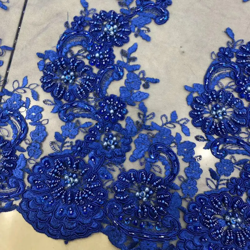 Hot sale royal blue/black/wine red/navy blue/white handmade beaded wedding dress/evening/show dress lace fabric 15 Yards RG470
Hot sale royal blue/black/wine red/navy blue/white handmade beaded wedding dress/evening/show dress lace fabric 15 Yards RG470