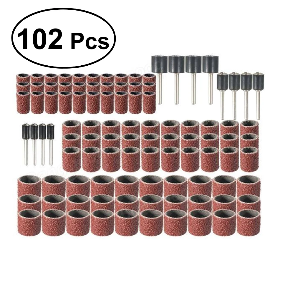 102PCS Abrasive Tools Dremel Accessories Wood 80Grit Drum Band Mandrel 6.35/9.5/12.7mm Shank for Rotary Tool Nail Drill Bits
102PCS Abrasive Tools Dremel Accessories Wood 80Grit Drum Band Mandrel 6.35/9.5/12.7mm Shank for Rotary Tool Nail Drill Bits