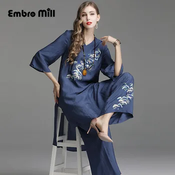The New Retro Chinese style embroidery shirt+Wide leg pants Loose Comfortable elegant Two-piece suit M-XL
The New Retro Chinese style embroidery shirt+Wide leg pants Loose Comfortable elegant Two-piece suit M-XL