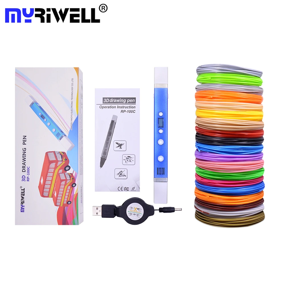 Myriwell + Package 3D Drawing Pen DIY 3D Printer Printing Pen + USB Power Adapter / 100M 1.75mm ABS Filament for Kids Painting
Myriwell + Package 3D Drawing Pen DIY 3D Printer Printing Pen + USB Power Adapter / 100M 1.75mm ABS Filament for Kids Painting