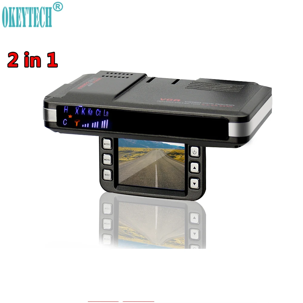 OkeyTech Best Anti Radar Detector Car DVR Camera 720P New 2 In 1 Recorder Flow Detecting Car Motion Detector Support G-Sensor