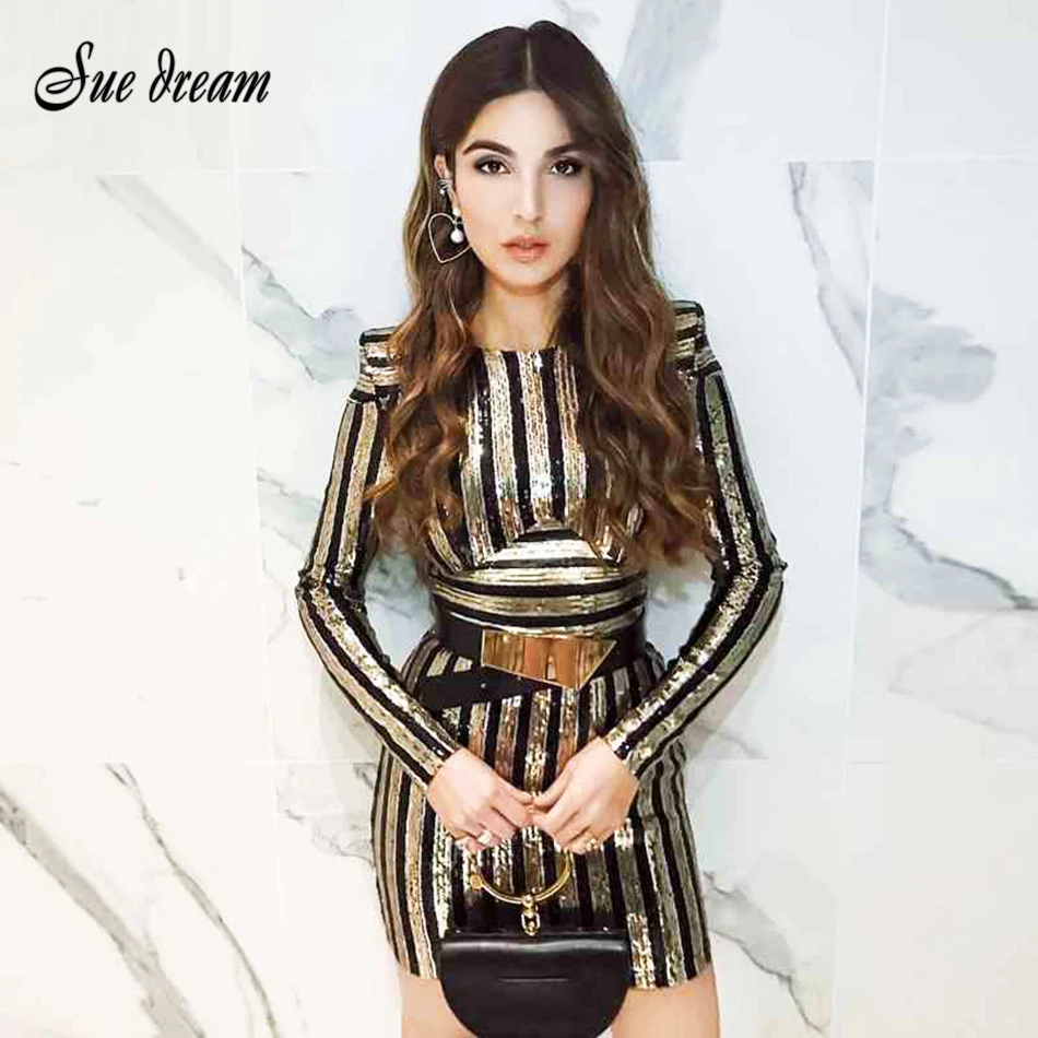 2018 Winter new women dress long sleeves o neck mini dress sexy bodycon sequined celebrity party gold dresses vestidos wholesale
2018 Winter new women dress long sleeves o neck mini dress sexy bodycon sequined celebrity party gold dresses vestidos wholesale