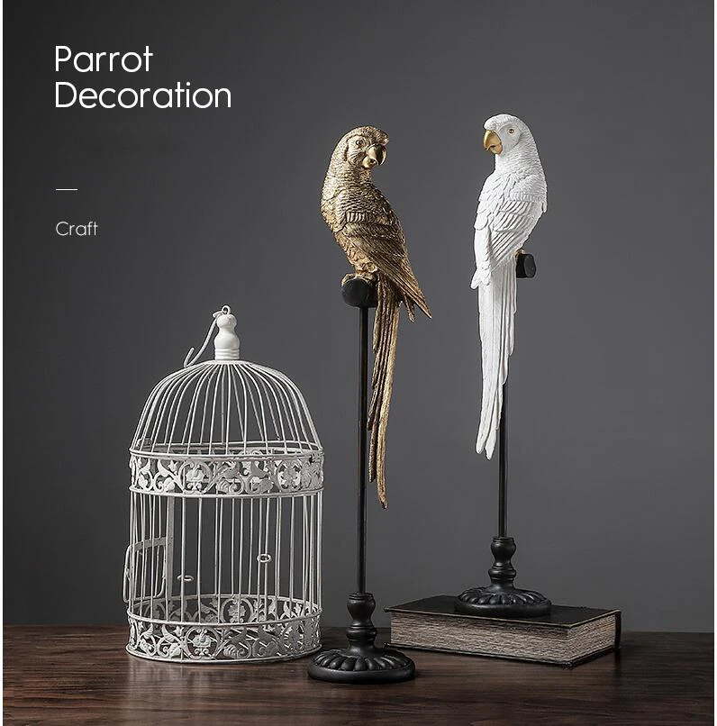American retro golden white parrot ornaments European home living room hotel model room crafts decorations furnishings best gift
American retro golden white parrot ornaments European home living room hotel model room crafts decorations furnishings best gift