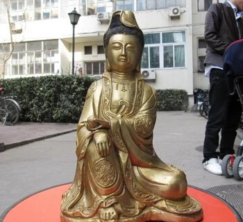 RHS0234 Tibet Buddhism Bronze gild dom 8 treasures Kwan-Yin Guan Yin Buddha statue