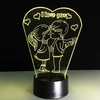 3D creative I Love You heart-shaped visual lights 7 color touch color three-dimensional light LED romantic night light
3D creative I Love You heart-shaped visual lights 7 color touch color three-dimensional light LED romantic night light