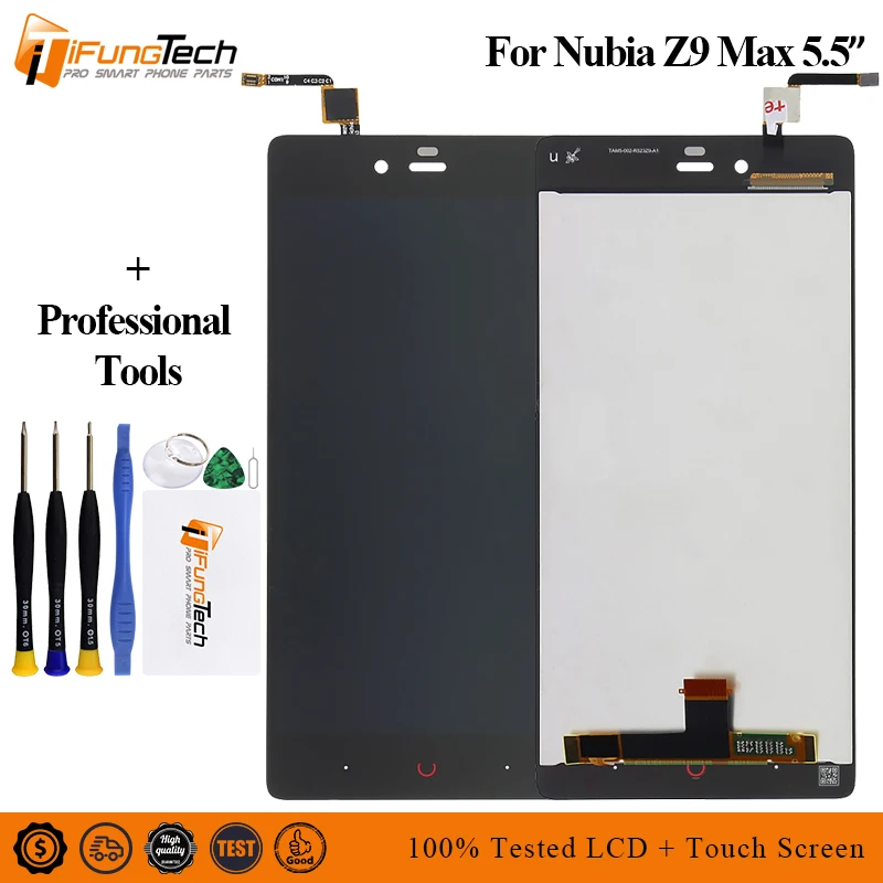 5.5 Inch LCD Display Touch Screen For ZTE Nubia Z9 Max NX510J NX512J NX518J LCD Display Assembly With Tools
5.5 Inch LCD Display Touch Screen For ZTE Nubia Z9 Max NX510J NX512J NX518J LCD Display Assembly With Tools
