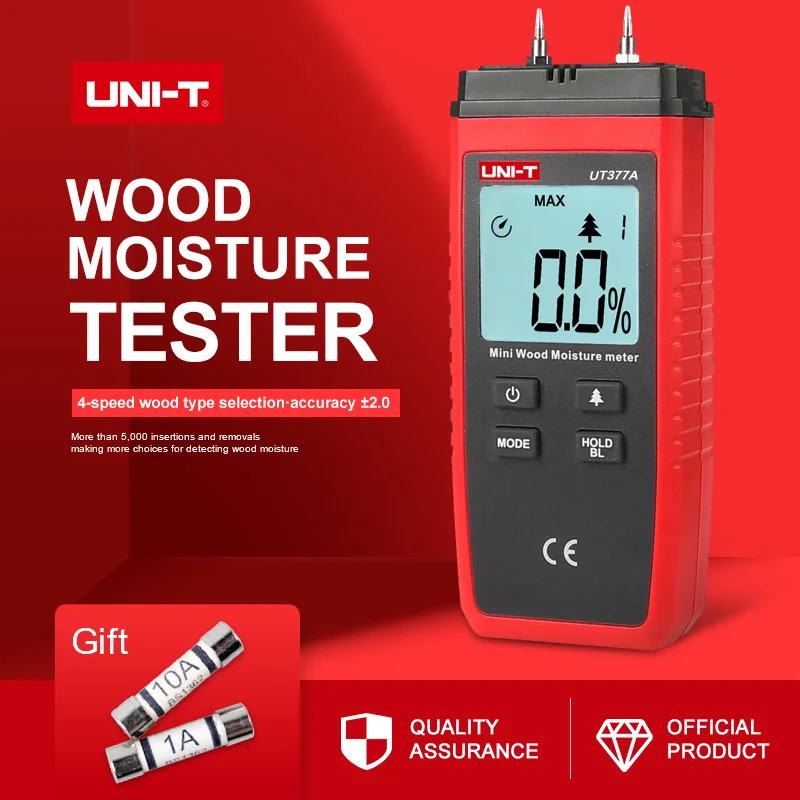 UNI-T UT377A Digital Wood Moisture Meter Hygrometer Humidity Tester for Paper Plywood Wooden Materials LCD Backlight Accrancy
UNI-T UT377A Digital Wood Moisture Meter Hygrometer Humidity Tester for Paper Plywood Wooden Materials LCD Backlight Accrancy