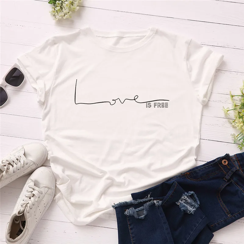 Plus Size S-5XL New Fashion Love Letter Print T Shirt Women 100% Cotton O Neck Short Sleeve Summer T-Shirt Tops Casual Tshirt
Plus Size S-5XL New Fashion Love Letter Print T Shirt Women 100% Cotton O Neck Short Sleeve Summer T-Shirt Tops Casual Tshirt