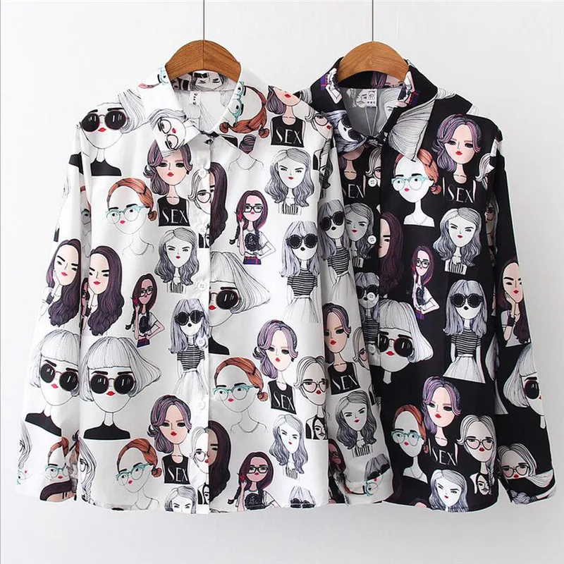Fashion Korea Women's Shirt spring blouses Long Sleeve Vintage Print Korean Streewear Shirt Casual Loose Blouse roupas feminina
Fashion Korea Women's Shirt spring blouses Long Sleeve Vintage Print Korean Streewear Shirt Casual Loose Blouse roupas feminina