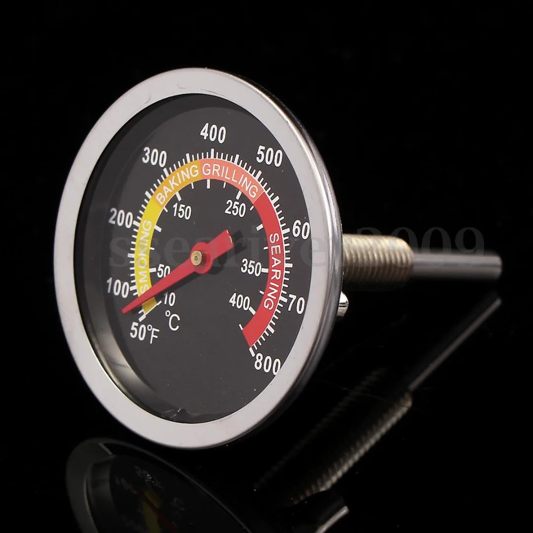 New 50-400 Barbecue BBQ Smoker Grill Stainless Steel Thermometer Temperature Gauge