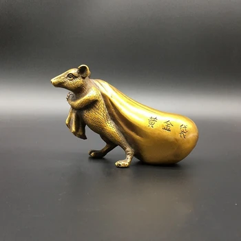 Collection Chinese Copper Carved Zodiac Animal Mouse Mice Carrying Gold Money Bag Exquisite Small Statue
Collection Chinese Copper Carved Zodiac Animal Mouse Mice Carrying Gold Money Bag Exquisite Small Statue
