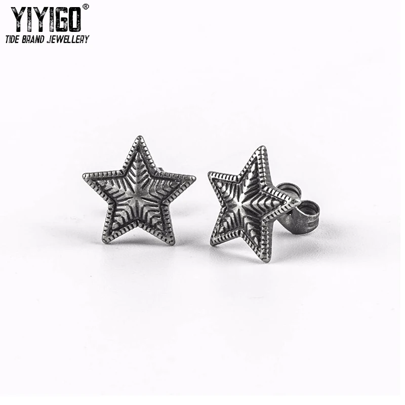 A Pair Stainless Titanium Steel Five-pointed Star Stud Earrings Lovers' Vintage Fashion Earings for Women Star Earring jewelry
A Pair Stainless Titanium Steel Five-pointed Star Stud Earrings Lovers' Vintage Fashion Earings for Women Star Earring jewelry