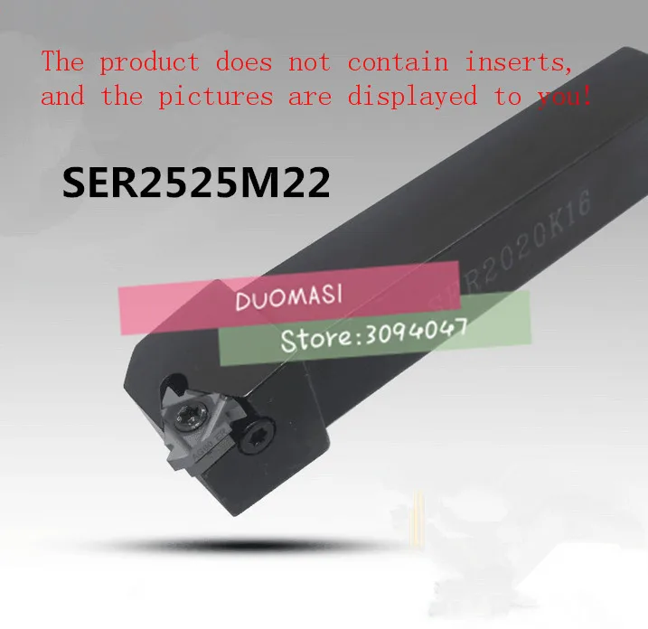SER2525M22 25*25*150MM External Thread Turning Tool Lathe Cutting Tools CNC Turning Lathe Machine Tools Turning Tool Holder
SER2525M22 25*25*150MM External Thread Turning Tool Lathe Cutting Tools CNC Turning Lathe Machine Tools Turning Tool Holder