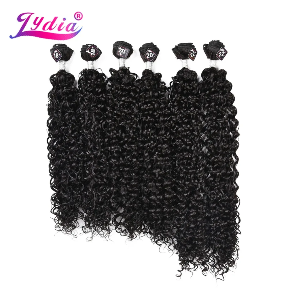 

Lydia Hair Bundles Synthetic Sew in Wave Hair Extensions 18-22 inch 6pcs/Pack Kinky Curly Weaving Full Head Hair Wefts For Women