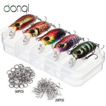 DONQL 5pcs/ Set Minnow Fishing Lures 7.3g 5.8cm Wobbler Crankbaits Fishing Bait Kit With Treble Hooks And Split Rings
DONQL 5pcs/ Set Minnow Fishing Lures 7.3g 5.8cm Wobbler Crankbaits Fishing Bait Kit With Treble Hooks And Split Rings