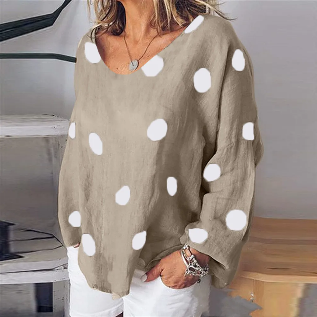 Fashion Women Blouse Shirt Plus Size O-Neck Long Sleeve Shirts 2019 Casual Tops Dot Printed Blouse Femme Mujer Summer Autumn6.24
Fashion Women Blouse Shirt Plus Size O-Neck Long Sleeve Shirts 2019 Casual Tops Dot Printed Blouse Femme Mujer Summer Autumn6.24
