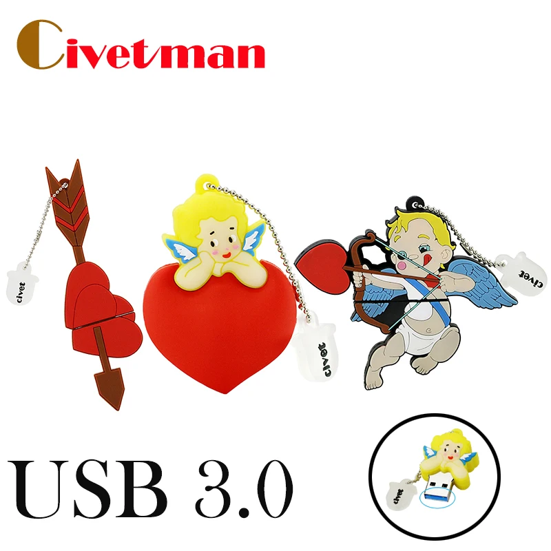 Civetman Original Pen Drive Cupids Cute USB 3.0 High Speed 256GB USB Flash Drives 128G Pendrives 64GB 32GB 16GB 8GB Memory Stick
Civetman Original Pen Drive Cupids Cute USB 3.0 High Speed 256GB USB Flash Drives 128G Pendrives 64GB 32GB 16GB 8GB Memory Stick