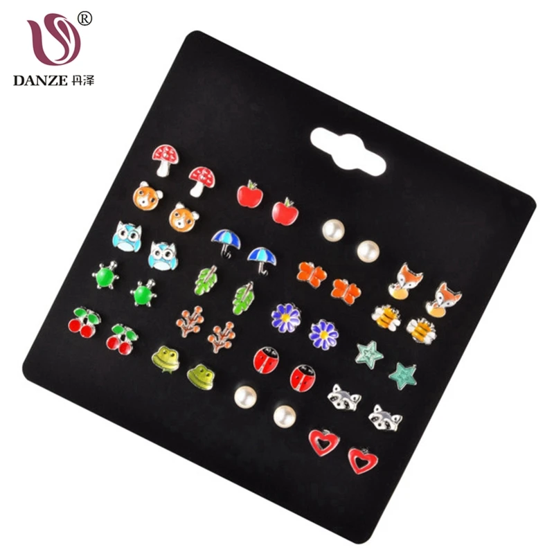 DANZE 20 Pairs/lot Cute Fruit Animal Stud Earrings Set For Children Women Frog Fox Star Heart Shape Ear Jewelry Dropshipping
DANZE 20 Pairs/lot Cute Fruit Animal Stud Earrings Set For Children Women Frog Fox Star Heart Shape Ear Jewelry Dropshipping