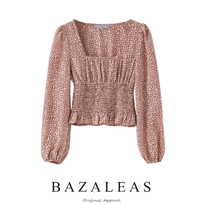 Bazaleas Fashion Ruffles tshirt Casual Chic Red Floral Print Women T-shirt Vintage Chiffon Women T shirt drop shipping
Bazaleas Fashion Ruffles tshirt Casual Chic Red Floral Print Women T-shirt Vintage Chiffon Women T shirt drop shipping