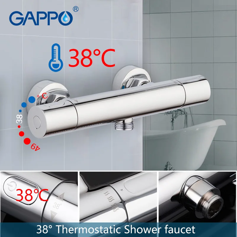 GAPPO bathroom shower faucet set thermostatic shower chrome wall mounted thermostat shower mixer tap bathtub faucet bath tub tap
GAPPO bathroom shower faucet set thermostatic shower chrome wall mounted thermostat shower mixer tap bathtub faucet bath tub tap