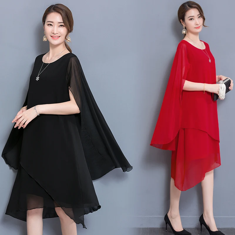 5xl plus big size women clothing 2018 spring summer style korean loose cloak covered chiffon casual party dress female A4256
5xl plus big size women clothing 2018 spring summer style korean loose cloak covered chiffon casual party dress female A4256