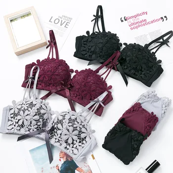 New seamless underwear sexy lace embroidery flower push up bra set for women lover romantic lingerie deep V french brassiere
New seamless underwear sexy lace embroidery flower push up bra set for women lover romantic lingerie deep V french brassiere