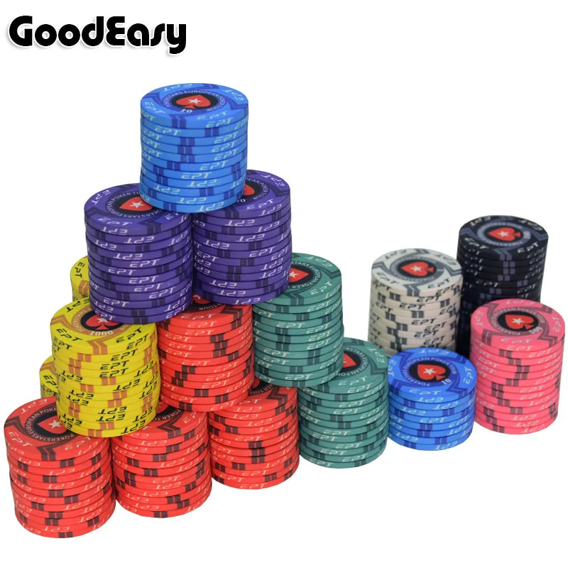 25 Pcs/set Ceramic EPT Poker Chips Pokerstars Texas Hold'em Round Poker Club Casino Coins
25 Pcs/set Ceramic EPT Poker Chips Pokerstars Texas Hold'em Round Poker Club Casino Coins