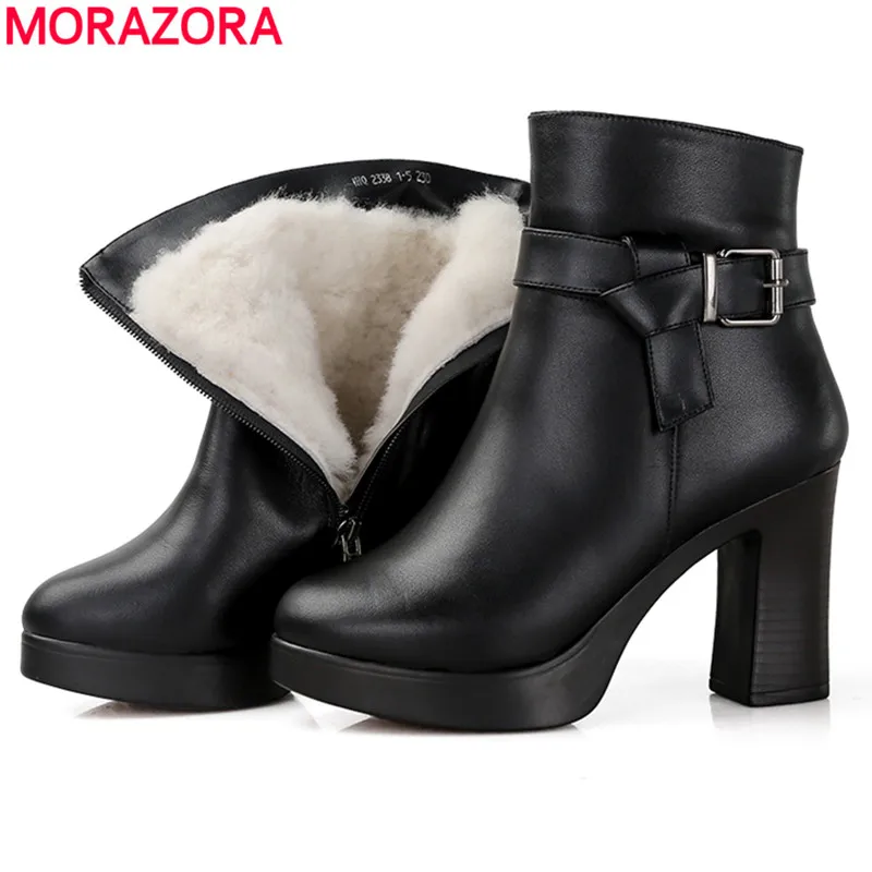 MORAZORA 2020 natural wool thick fur boots woman genuine leather boots high heels platform boots winter ankle boots women
MORAZORA 2020 natural wool thick fur boots woman genuine leather boots high heels platform boots winter ankle boots women