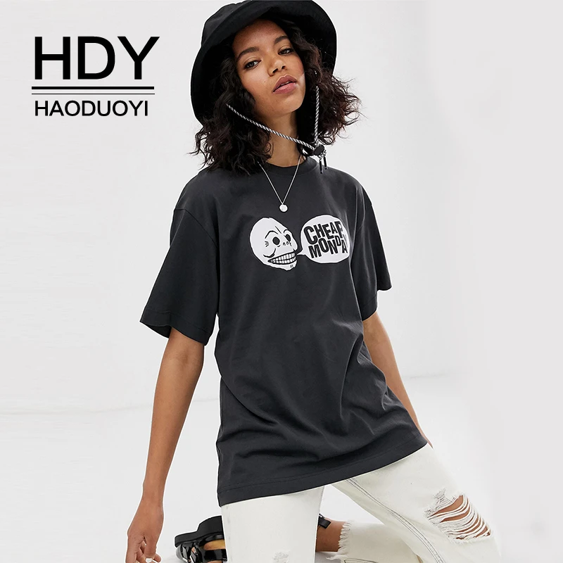 HDY Haoduoyi Street Style Tops Neutral Personality Letter Printing Round Neck Tees Basic Section Solid Color Loose T-shirt
HDY Haoduoyi Street Style Tops Neutral Personality Letter Printing Round Neck Tees Basic Section Solid Color Loose T-shirt