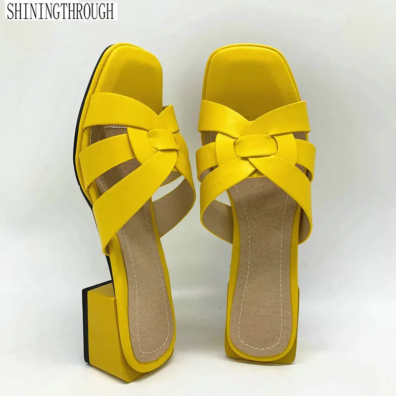 2019 New women slippers pu leather 4.2cm square heels slipper open toe women sandals pink blue yellow ladies casual shoes woman
2019 New women slippers pu leather 4.2cm square heels slipper open toe women sandals pink blue yellow ladies casual shoes woman