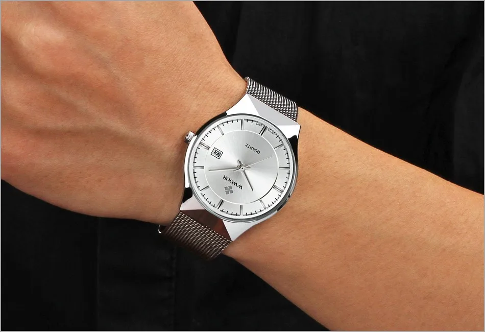 WWOOR Ultra thin Fashion Male Wristwatch Top Brand Luxury Business Watches Waterproof Scratch-resistant Men Watch Clock (43)