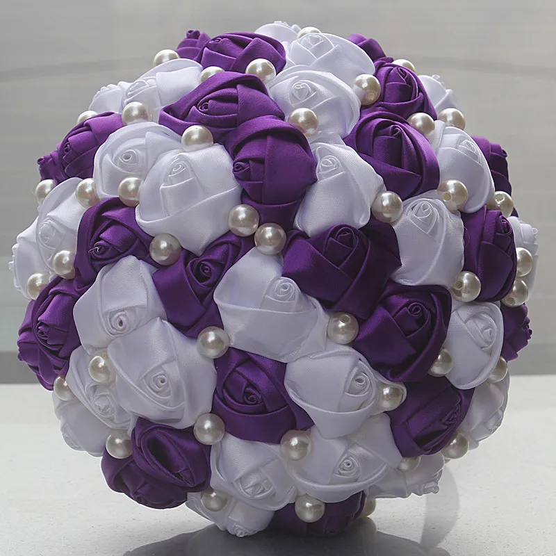 New Cheap Romantic Purple White Color Pearls Beaded Bridal Wedding Bouquet Simple Bridesmaid Stitch Wedding Flowers W322-1
New Cheap Romantic Purple White Color Pearls Beaded Bridal Wedding Bouquet Simple Bridesmaid Stitch Wedding Flowers W322-1