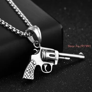 Hiphop Gold/black Color Gun Pendant Necklace Stainless Steel Pistol Gun Charm Necklace Fine quality 24'' Cuban Chain For Men
Hiphop Gold/black Color Gun Pendant Necklace Stainless Steel Pistol Gun Charm Necklace Fine quality 24'' Cuban Chain For Men