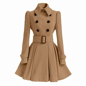 2019 Women's Medium-length Coats Fashion Classic Double Breasted Belt Thickening overcoat High quality Casual Outerwear
2019 Women's Medium-length Coats Fashion Classic Double Breasted Belt Thickening overcoat High quality Casual Outerwear
