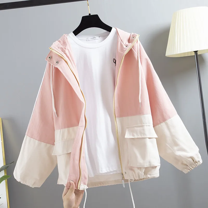 2019 Women Basic Jackets Female Zipper Pockets Casual Long Sleeves Coats Autumn Hooded Loose Windbreaker Harajuku Jacket R209
2019 Women Basic Jackets Female Zipper Pockets Casual Long Sleeves Coats Autumn Hooded Loose Windbreaker Harajuku Jacket R209